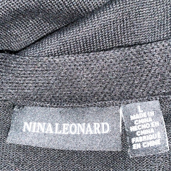 Women's Nina Leonard Balloon Sleeve Midi Black Sweater Dress Size L - Picture 11 of 13